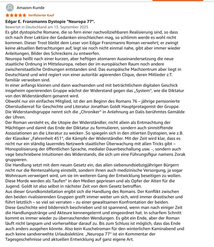 5-Sterne-Kritik auf Amazon